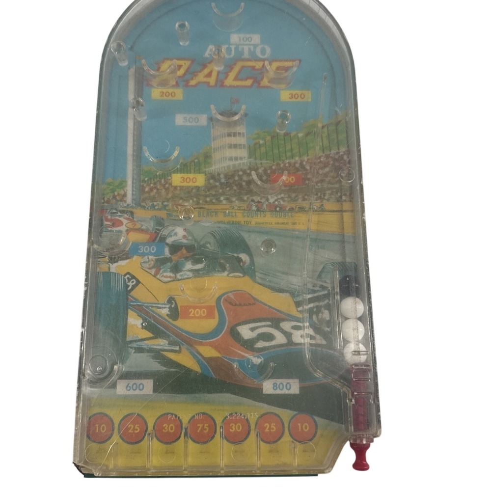 Pinball Game‎ Handheld Wolverine Toy Company Vintage Metal Auto Race Works